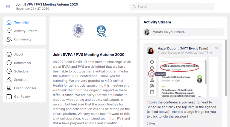 Joint BVPA / PVS Meeting Autumn 2020, Virtual
